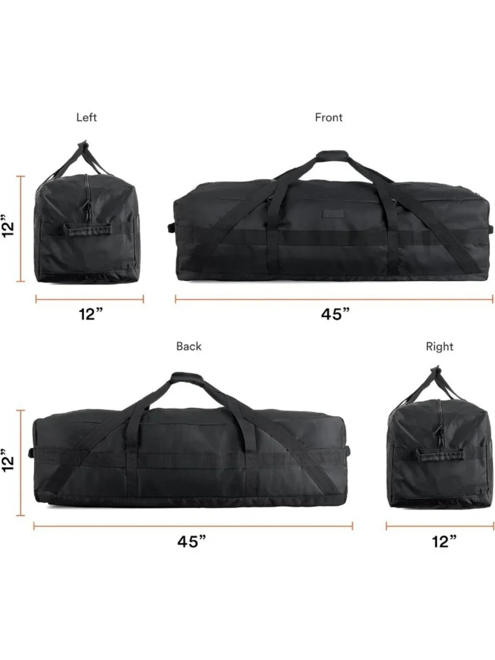 Extra Large 106L Heavy Duty Duffle Bag, Water Resistant, Perfect for Travel